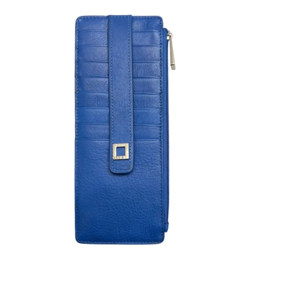 Lodis blue leather card holder case